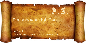 Morschauer Bács névjegykártya
